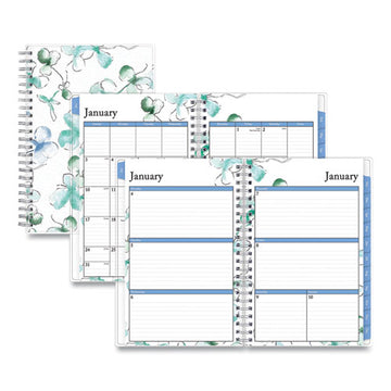 Blue Sky® Lindley Weekly-monthly Planner, Lindley Floral Artwork, 8 X 5, White-blue-green Cover, 12-month (jan To Dec): 2022 freeshipping - TVN Wholesale